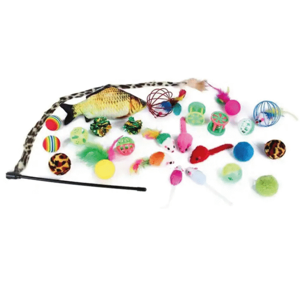 Kit tunel y peluches para gatos