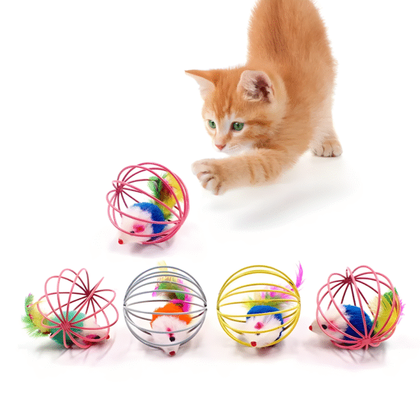 Kit tunel y peluches para gatos